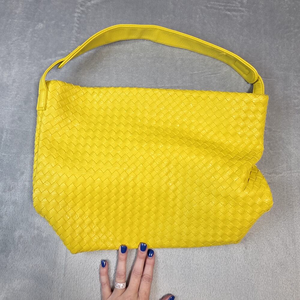 Expressions NYC Yellow Woven Shoulder Bag Purse